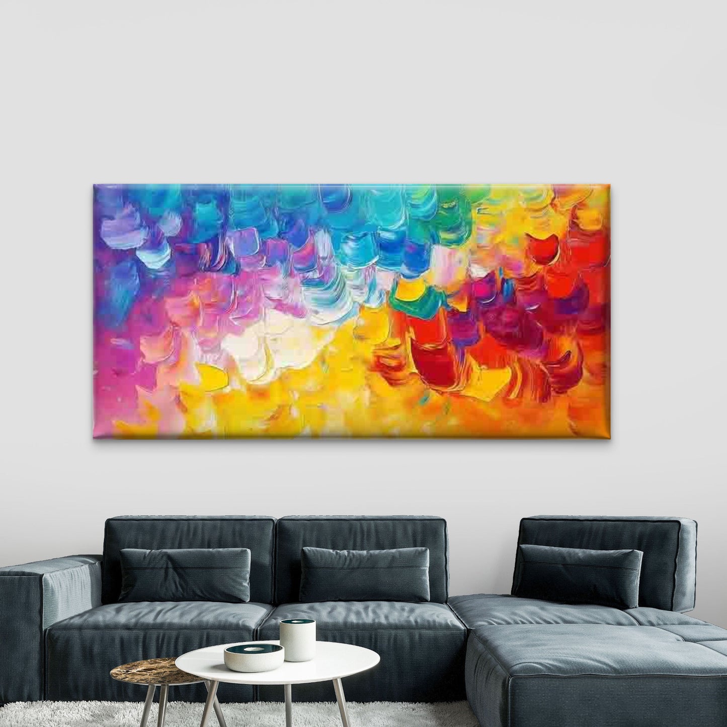 Abstract Multicolor Swirling Wall Art Canvas Office Home Room Framed 120x60cm
