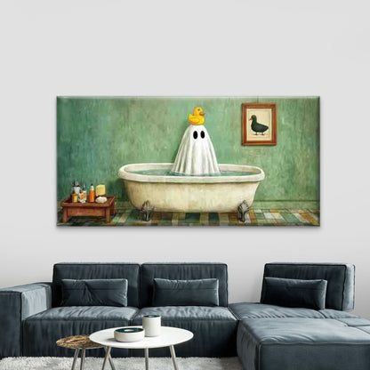 Yellow Duck & Friendly in Bath Wall Art Canvas Office Home Room Framed 120x60cm
