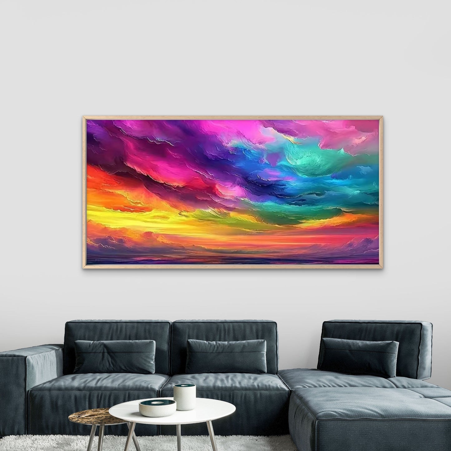 Surreal Dreamscape Sunset Sky Wall Art Canvas Office Home Room Framed 120x60cm