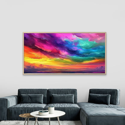 Surreal Dreamscape Sunset Sky Wall Art Canvas Office Home Room Framed 120x60cm