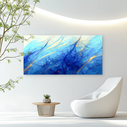 Deep Ocean Blue Energy Color Wall Art Canvas Office Home Room Framed 120x60cm