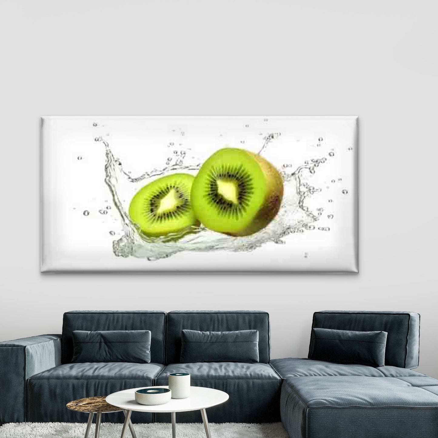 Fresh Green Kiwi Slices Wall Art Canvas Office Home Room Framed 120x60cm