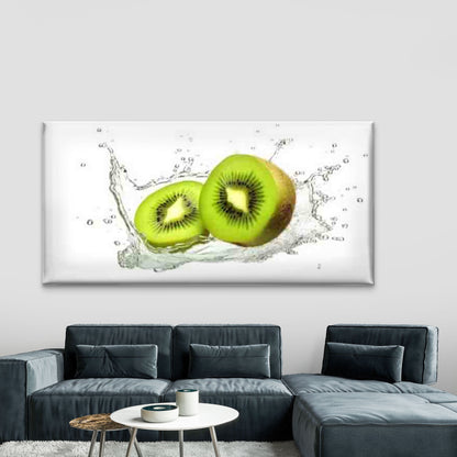 Fresh Green Kiwi Slices Wall Art Canvas Office Home Room Framed 120x60cm