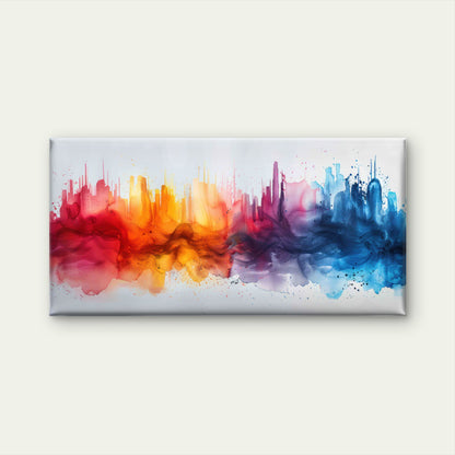 Abstract City Painting Wall Art Canvas Office Home Room Framed 120x60cm - Bella Home Decor