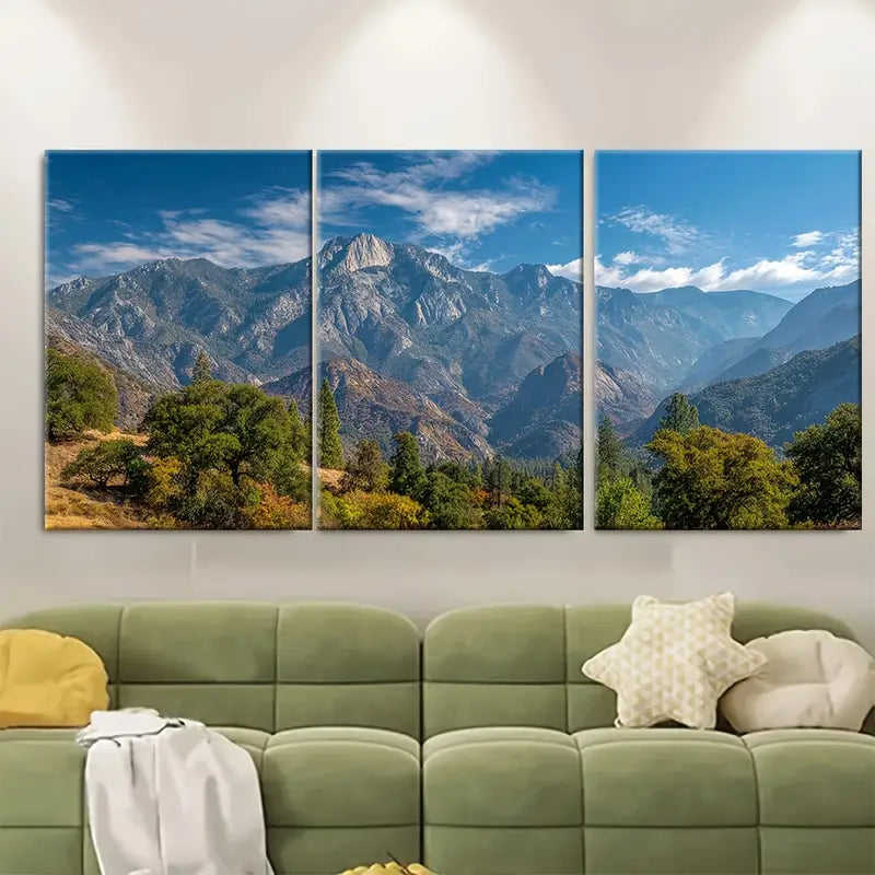 3pcs Scenic Mountain & Forest Metal Print Ready to Hang Art