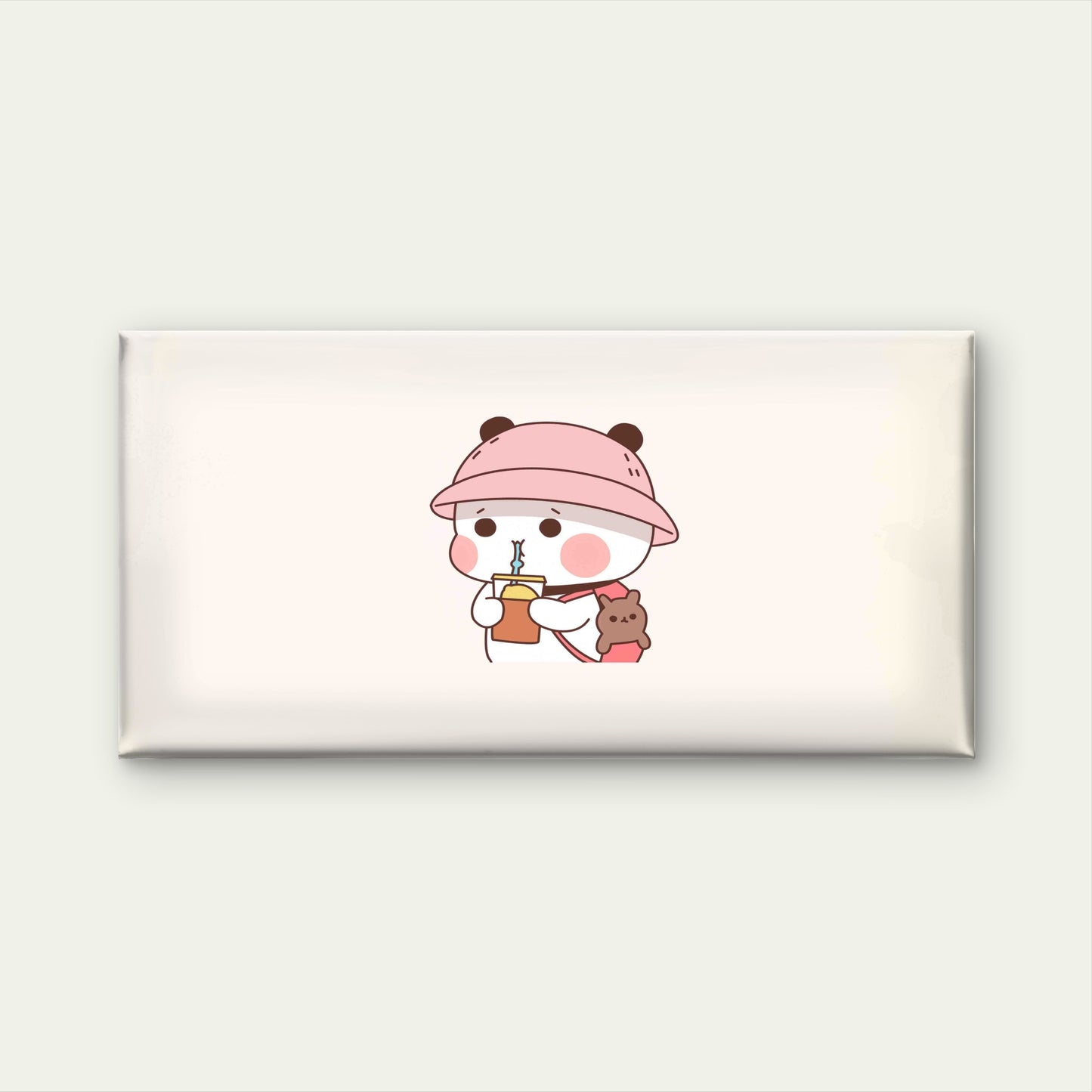 Panda Cat Drinking Bubble Tea Wall Art Canvas Office Home Room Framed 120x60cm