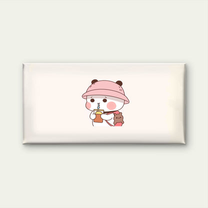 Panda Cat Drinking Bubble Tea Wall Art Canvas Office Home Room Framed 120x60cm