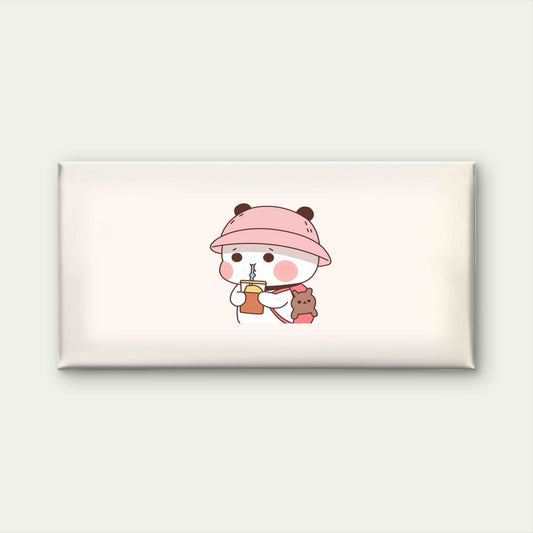 Panda Cat Drinking Bubble Tea Wall Art Canvas Office Home Room Framed 120x60cm