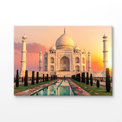 Bella Home Taj Mahal World Heritage at India Print Canvas Ready to hang