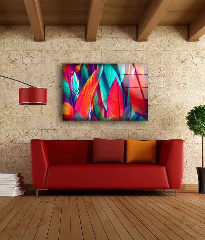 Colorful Leaves Design UV Direct Aluminum Print Australian Made Quality