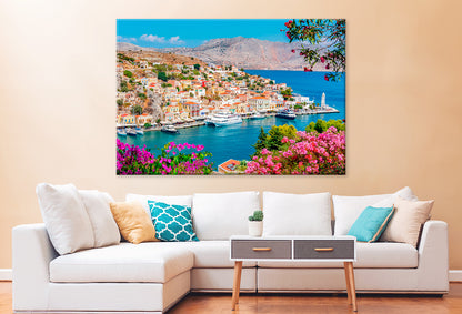 Symi Town Cityscape, Greece Wall Art Decor 100% Australian Made - Bella Home Decor