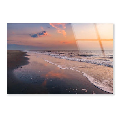 Colorful Sunset on The Beach, Acrylic Glass Print Tempered Glass Wall Art 100% Made in Australia Ready to Hang