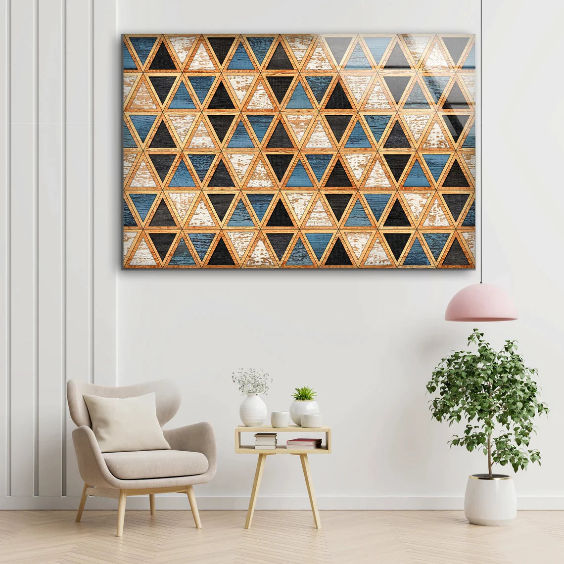 Triangle Shapes Pattern UV Direct Aluminum Print Australian Made Quality