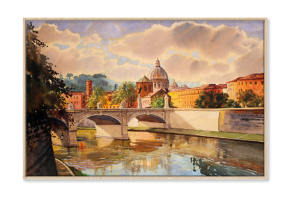 Basilica San Pietro In Rome Paint Limited Edition High Quality Print Canvas Box Framed Natural