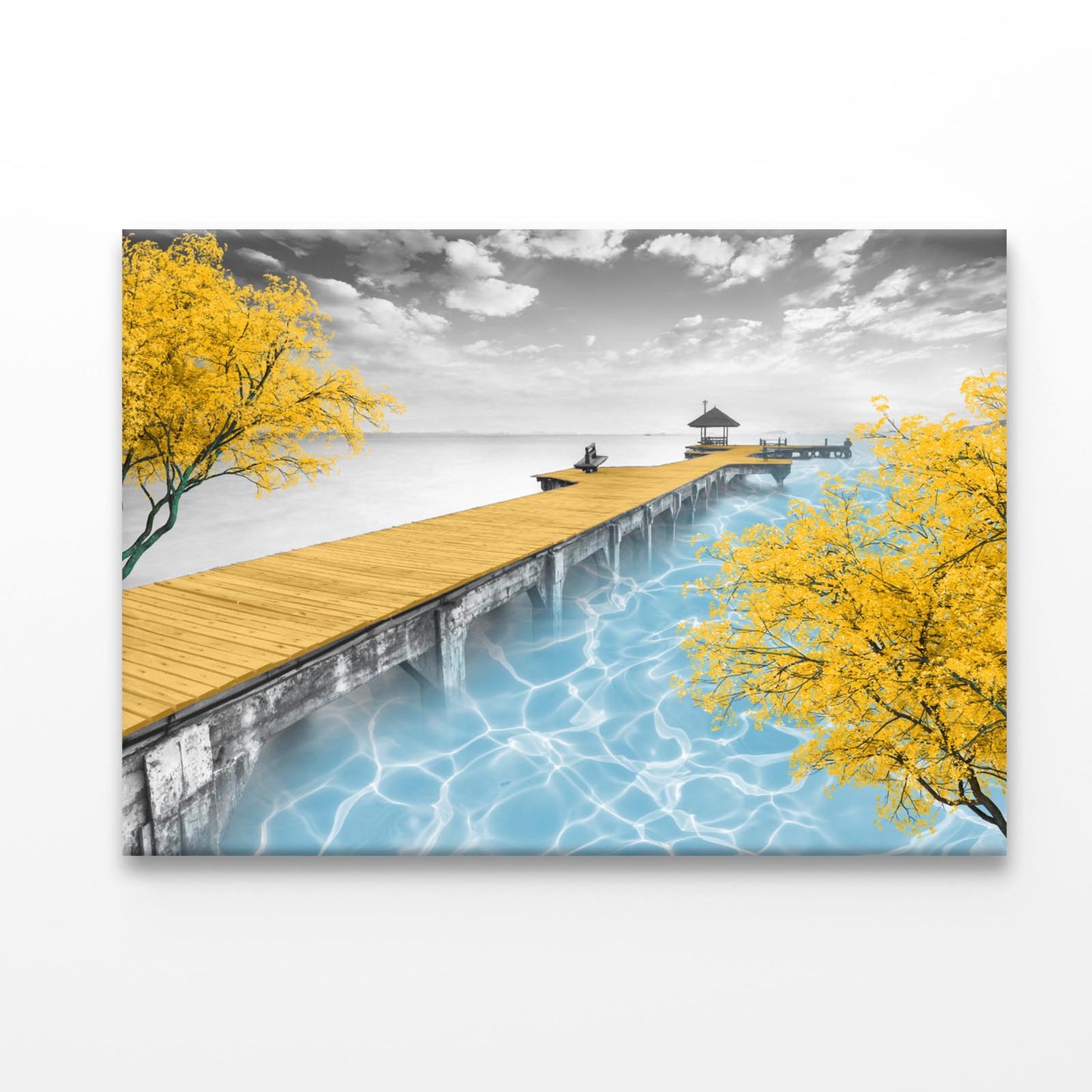 Gold Bridge Acrylic Glass Print Tempered Glass Wall Art 100% Made in Australia Ready to Hang