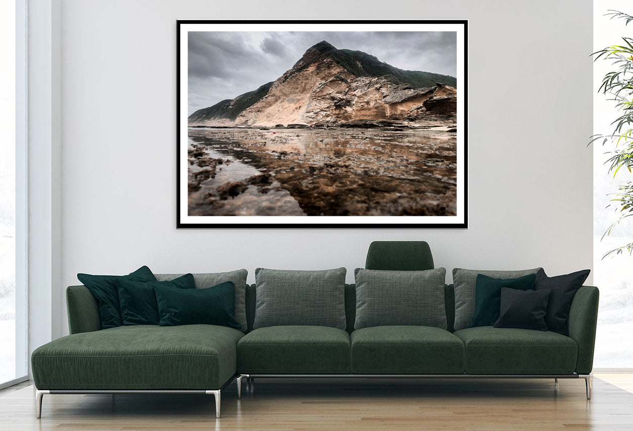 View of a Rocky Mountain with Clouds in the Sky Home Decor Premium Quality Poster Print Choose Your Sizes