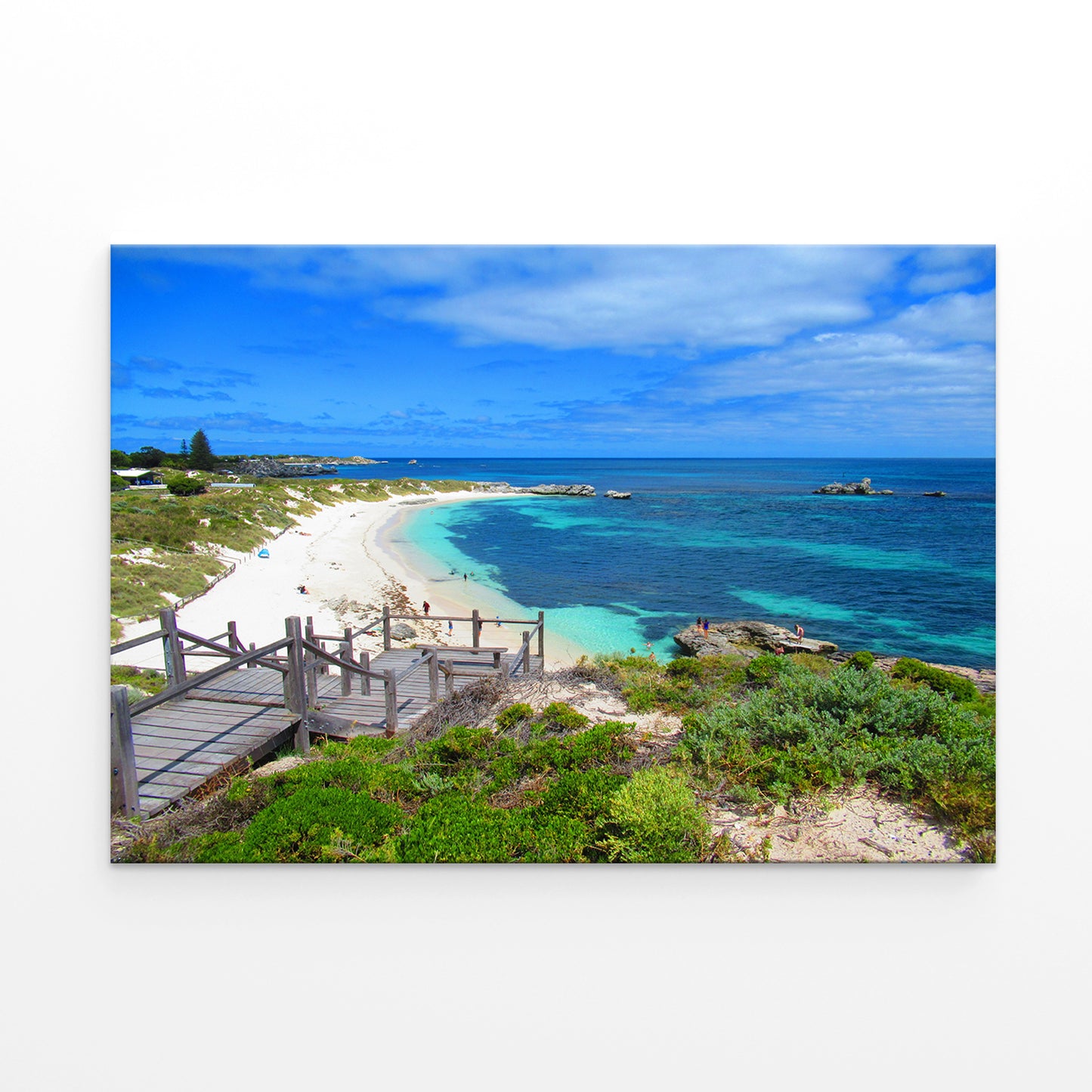 Turquoise Waters Framing Beautiful Pinky Beach, Perth, Australia Wall Art Decor 100% Australian Made