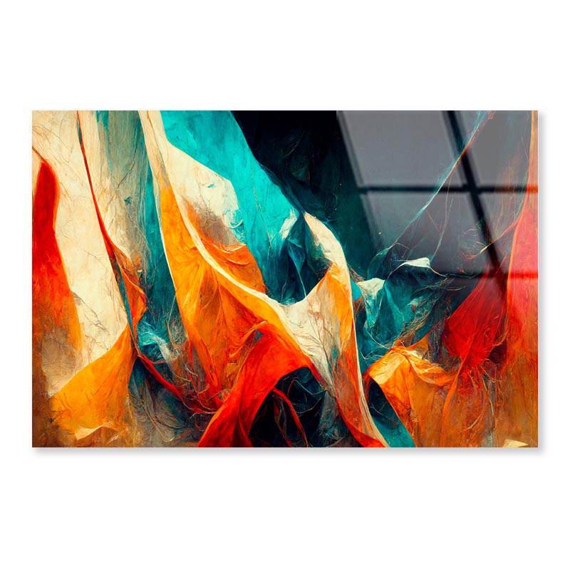 Colorful Abstract Design  Acrylic Glass Print Tempered Glass Wall Art 100% Made in Australia Ready to Hang - Bella Home Decor