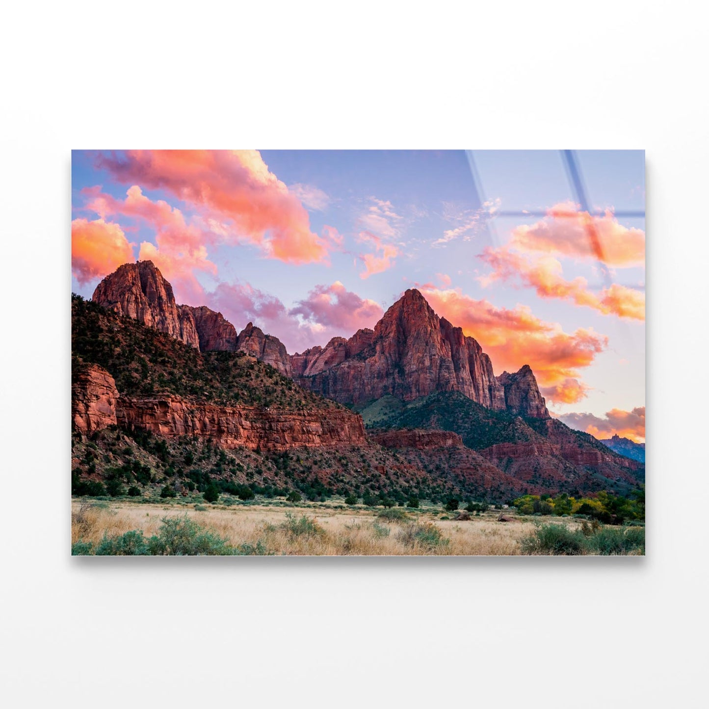 Park at Sunset Zion National Park Utah USA Acrylic Glass Print Tempered Glass Wall Art 100% Made in Australia Ready to Hang