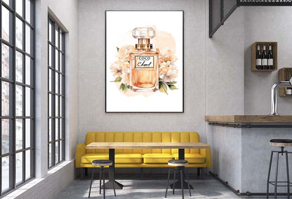 Elegant Gold colored Fashion Perfume Design Home Decor Premium Quality Poster Print Choose Your Sizes