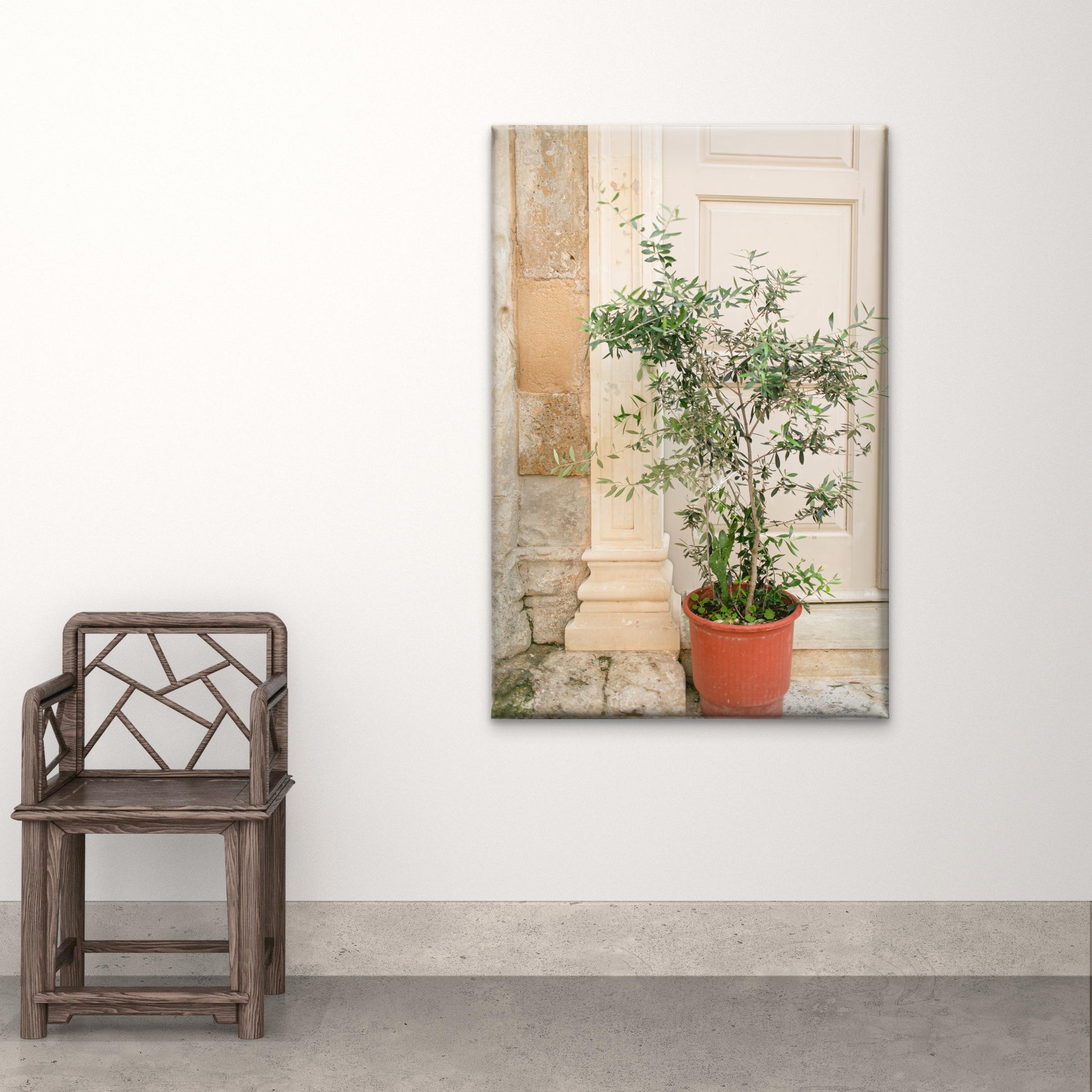 Potted Tree and Classic Architectural Pillars in Italy Wall Art Decor 100% Australian Made - Bella Home Decor