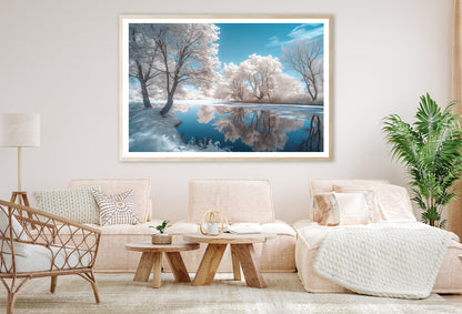 Infrared View of Pond and Trees Home Decor Premium Quality Poster Print Choose Your Sizes - Bella Home Decor