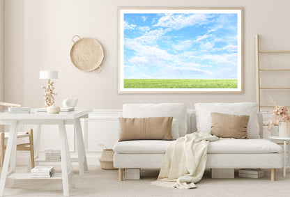 Beautiful Scenic View of Grassy Field and Blue Sky Home Decor Premium Quality Poster Print Choose Your Sizes - Bella Home Decor