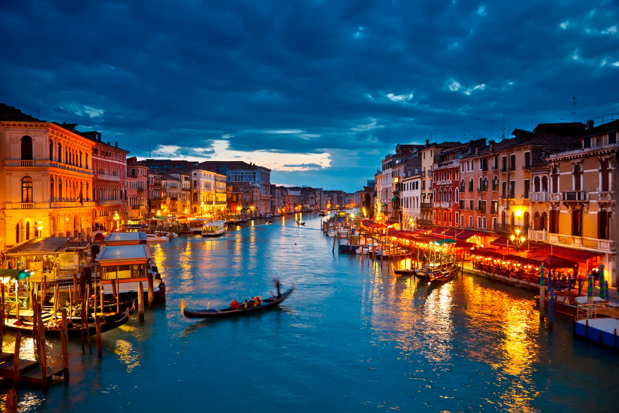 Grand Canal at Night, Venice Acrylic Glass Print Tempered Glass Wall Art 100% Made in Australia Ready to Hang