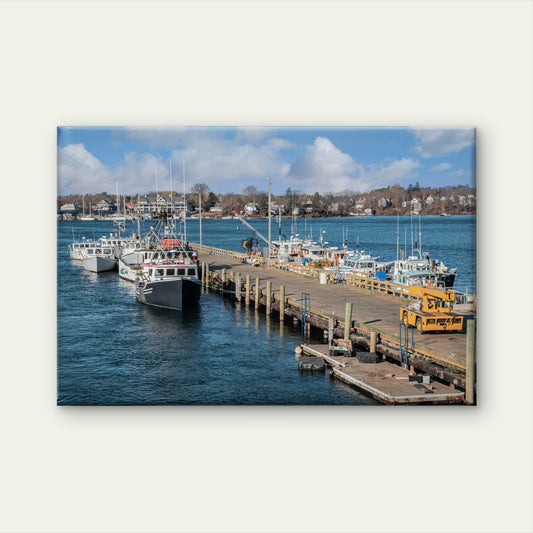 Fishing Boats Harbor Pier England Wall Art Decor 100% Australian Made - Bella Home Decor