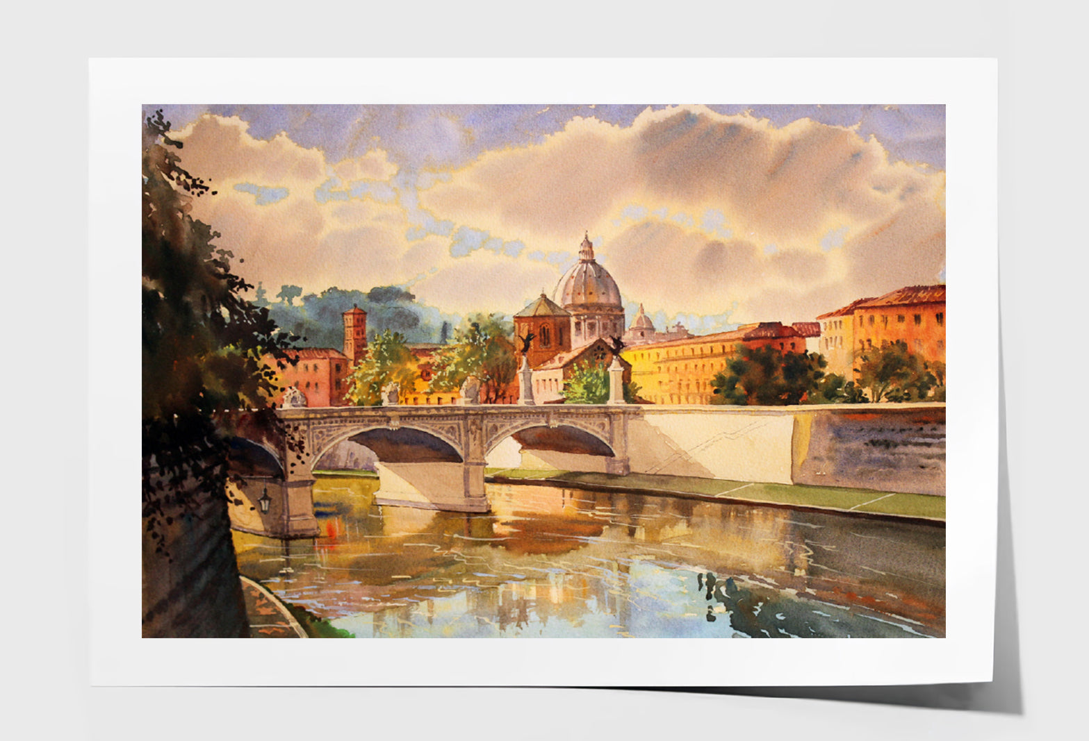 Basilica San Pietro In Rome Paint Limited Edition High Quality Print Unframed Roll Canvas None