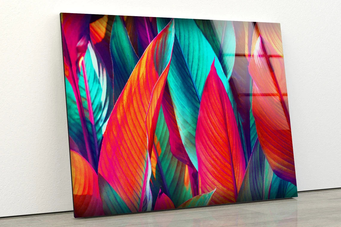 Colorful Leaves Design UV Direct Aluminum Print Australian Made Quality