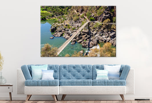 Alexandra Suspension Bridge Spanning Cataract Gorge, Launceston, Australia Wall Art Decor 100% Australian Made