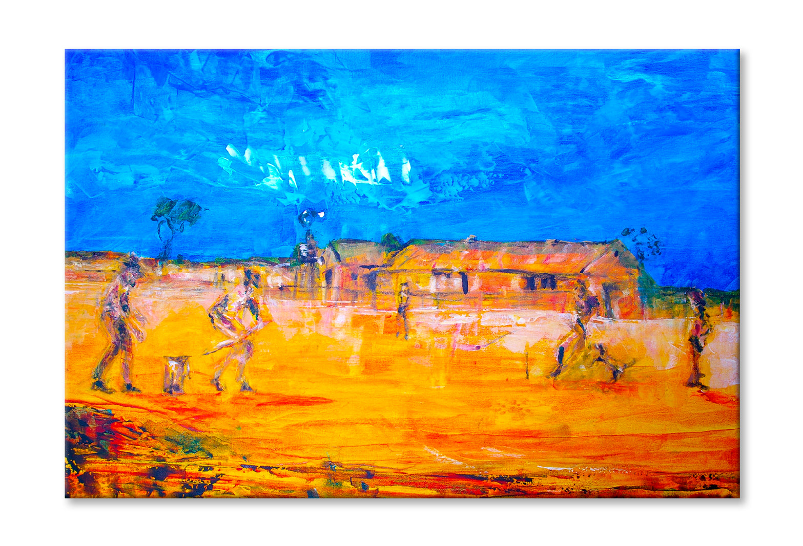 Concept Featuring Game Of Bush Cricket Oil Painting Limited Edition High Quality Print Stretched Canvas None