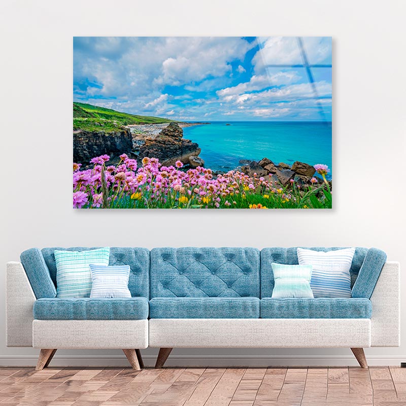 Flowers on the Sea Acrylic Glass Print Tempered Glass Wall Art 100% Made in Australia Ready to Hang