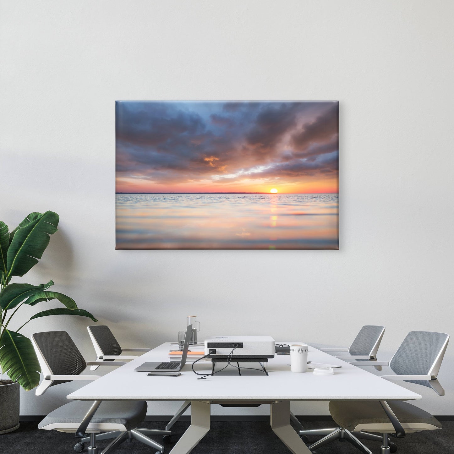 Golden Sunset over the Ocean Wall Art Decor 100% Australian Made - Bella Home Decor