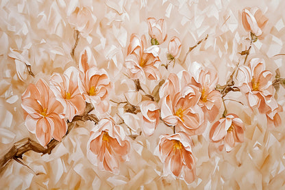 Orange Flower Branch Painting Wall Art Decor 100% Australian Made - Bella Home Decor