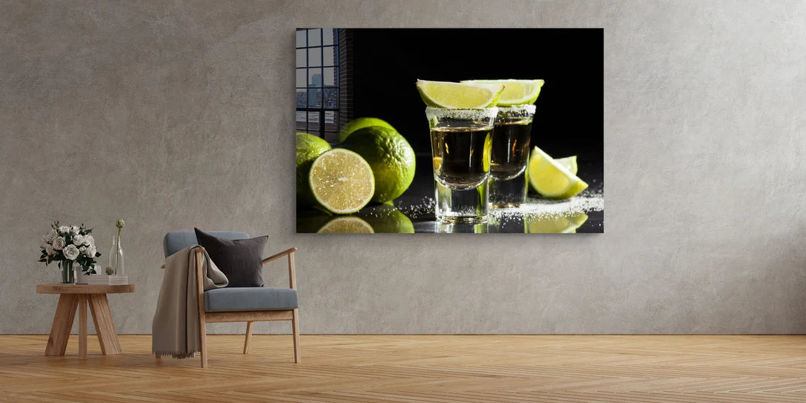 Tequila Shots & Lemons UV Direct Aluminum Print Australian Made Quality