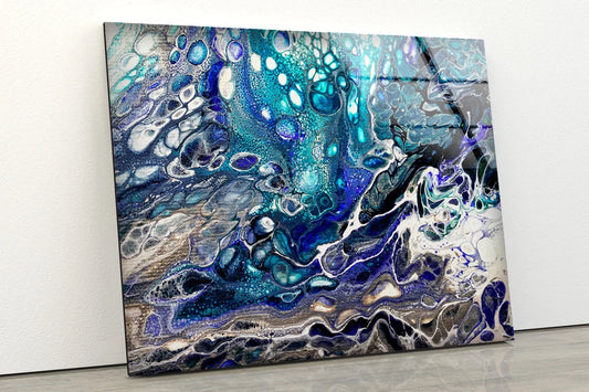 Blue Purple & White Ink UV Direct Aluminum Print Australian Made Quality
