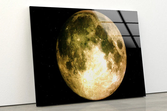 Night Moon Closeup UV Direct Aluminum Print Australian Made Quality