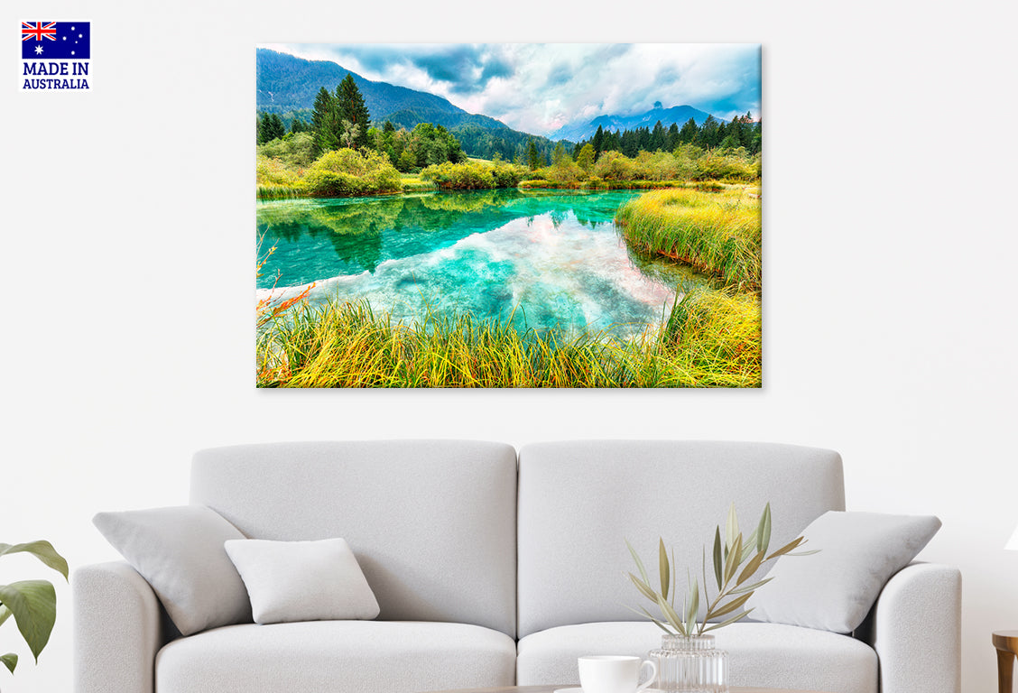 Summer Zelenci Lake Reflections in Water Slovenia Wall Art Decor 100% Australian Made