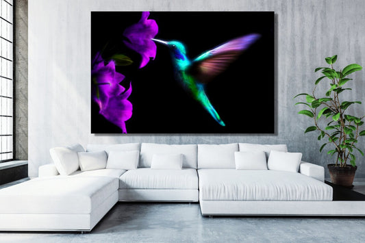 Hummingbird Fractal Acrylic Glass Print Tempered Glass Wall Art 100% Made in Australia Ready to Hang