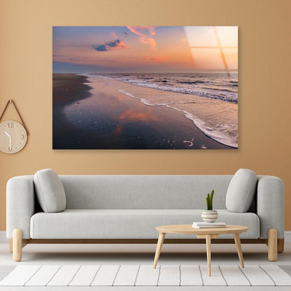 Colorful Sunset on The Beach, Acrylic Glass Print Tempered Glass Wall Art 100% Made in Australia Ready to Hang