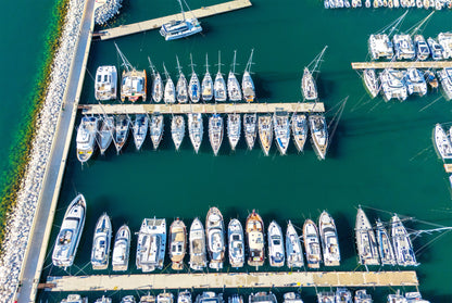 Yachts and Sailboats Docked Budva Montenegro Wall Art Decor 100% Australian Made - Bella Home Decor