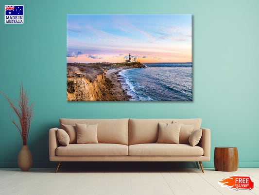Lighthouse in Coast of Montauk Print 100% Australian Made - Bella Home Decor