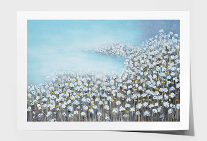 A Sea Of Flowers, Blue and Gold Wall Art Limited Edition High Quality Print