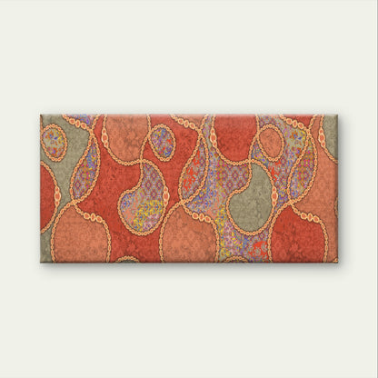Boho Gold Chain Paisley Vintage Painting Wall Art Canvas Office Home Framed 120x60cm
