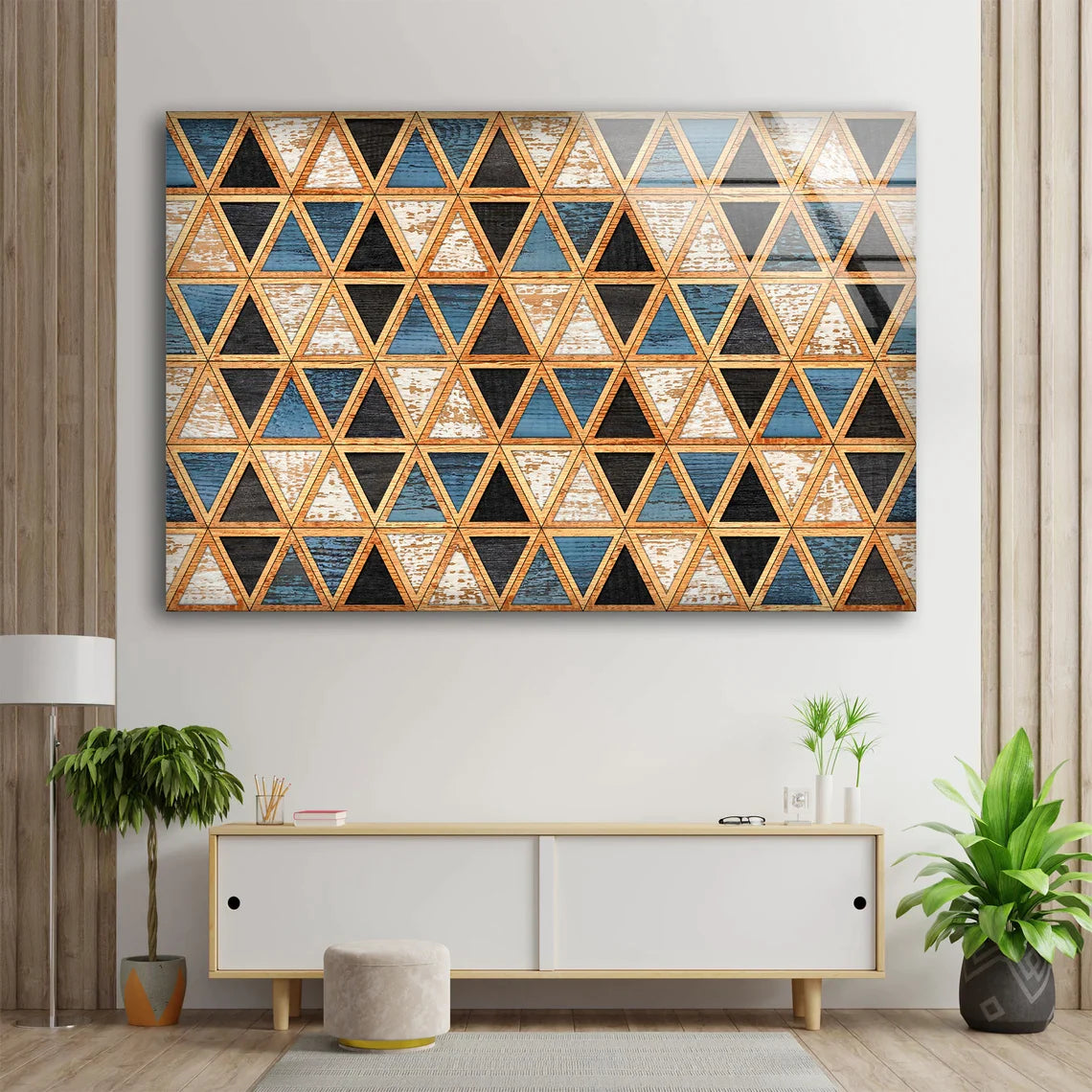 Triangle Shapes Pattern UV Direct Aluminum Print Australian Made Quality