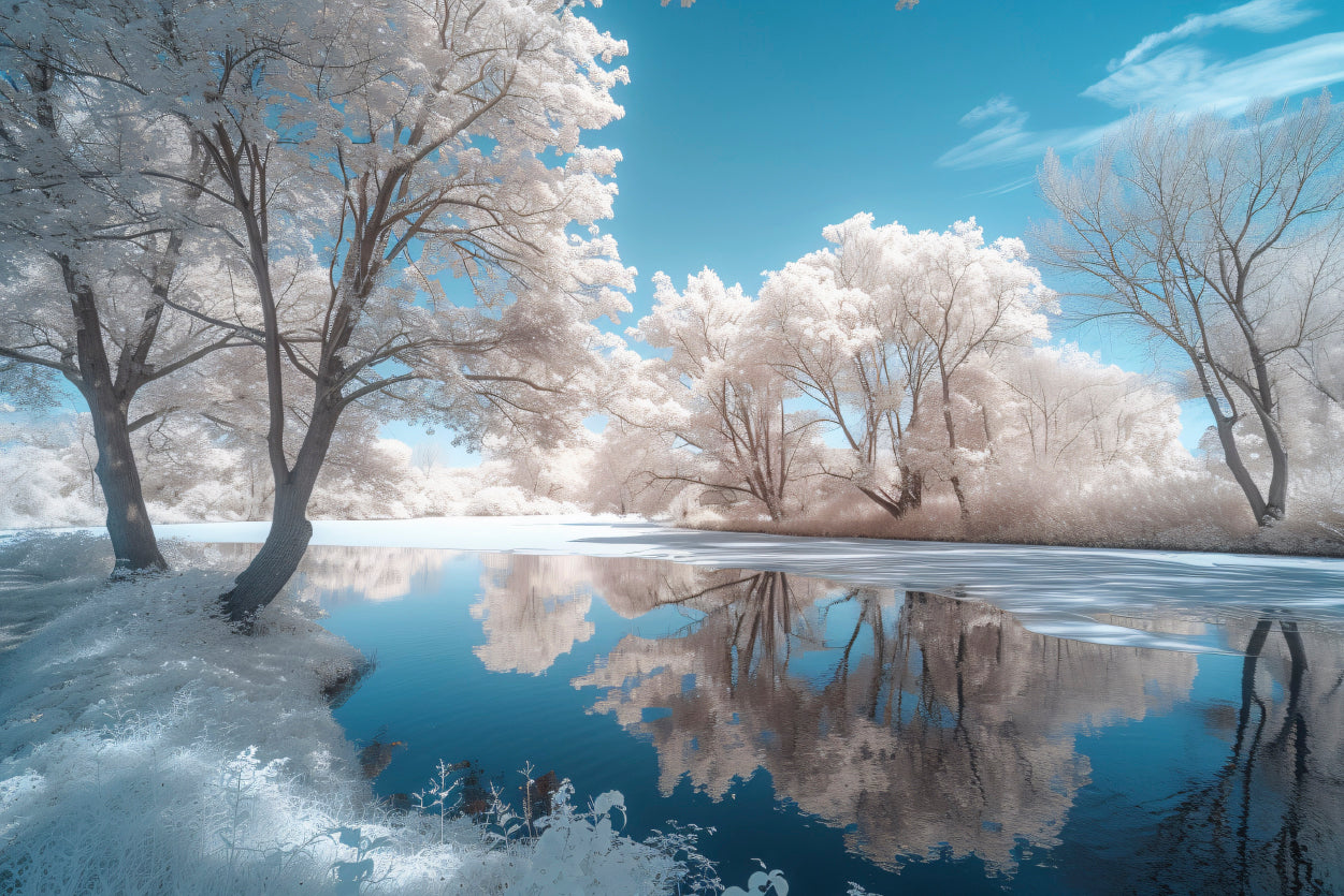 Infrared View of Pond and Trees Home Decor Premium Quality Poster Print Choose Your Sizes - Bella Home Decor