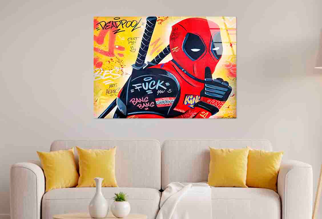 Edgy Crimson Street Art Tempered Glass Printing Wall Art Australian Made Quality - Bella Home Decor