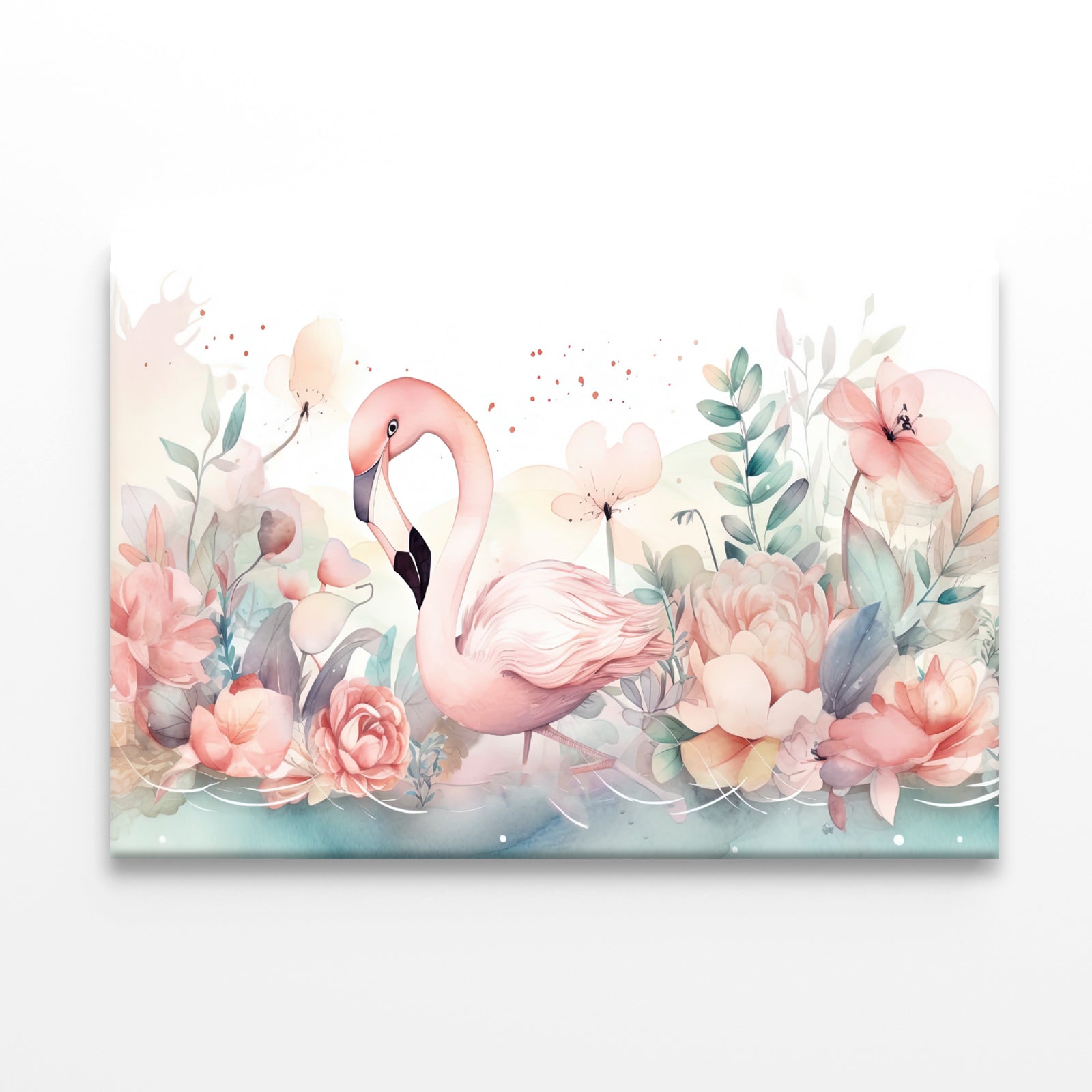 Happy Flamingo Watercolor Style Print 100% Australian Made - Bella Home Decor